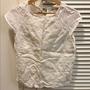 Madewell Cream Textured Blouse